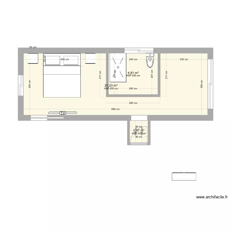 Chambre parentale. Plan de Chambre parentale. Plan de