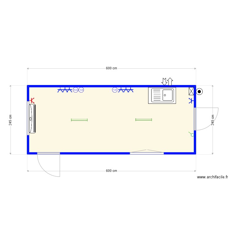 Chemviron SA. Plan de 1 pièce et 14 m2