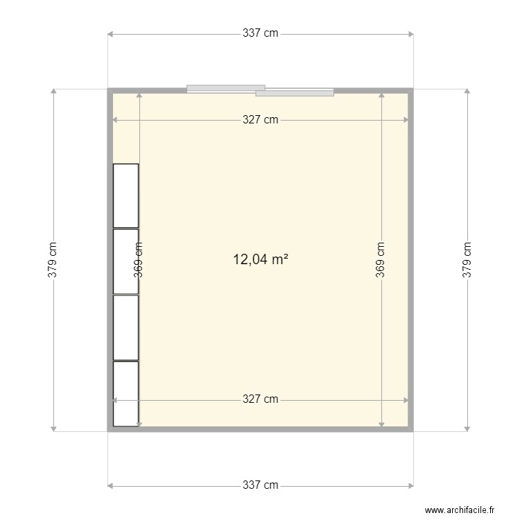 AbriJardin. Plan de 1 pièce et 12 m2