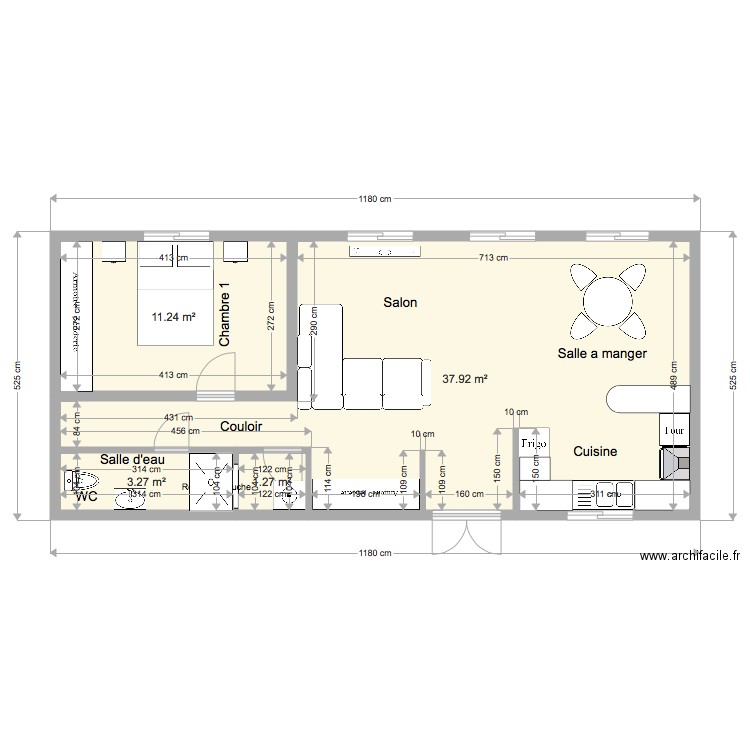 F3 APT D modif. Plan de 0 pièce et 0 m2