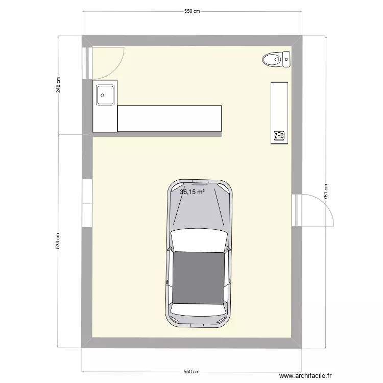 GARAGE. Plan de 