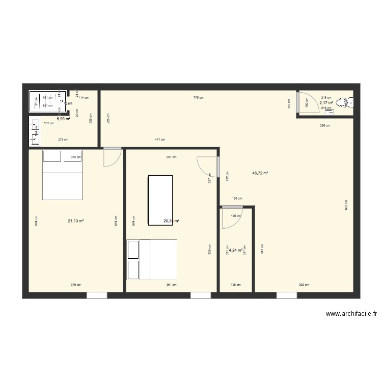 Christine Etage. Plan de 0 pièce et 0 m2