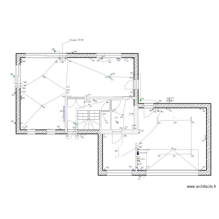 Nouveaux plan rdc. Plan de 5 pièces et 126 m2