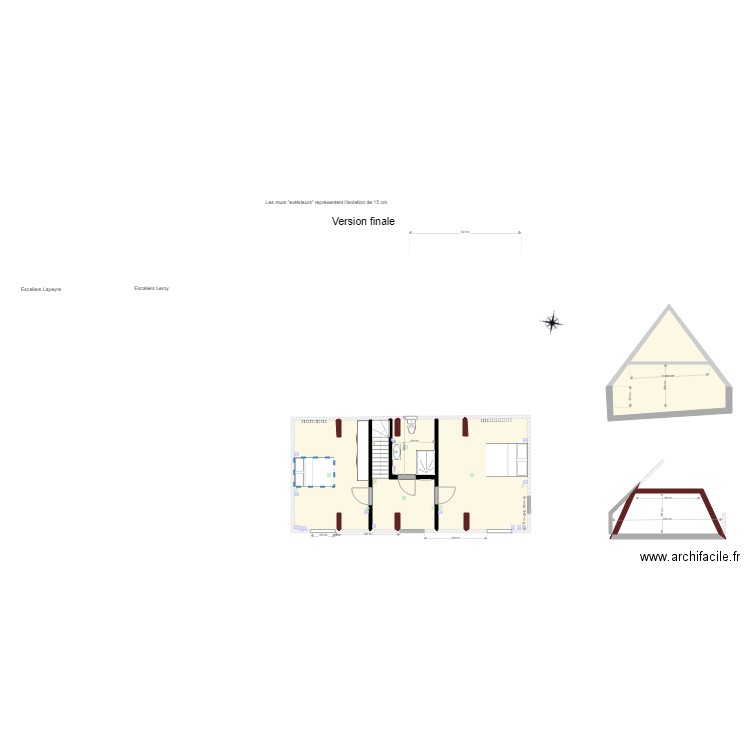 Etage Valerie 2021. Plan de 2 pièces et 71 m2