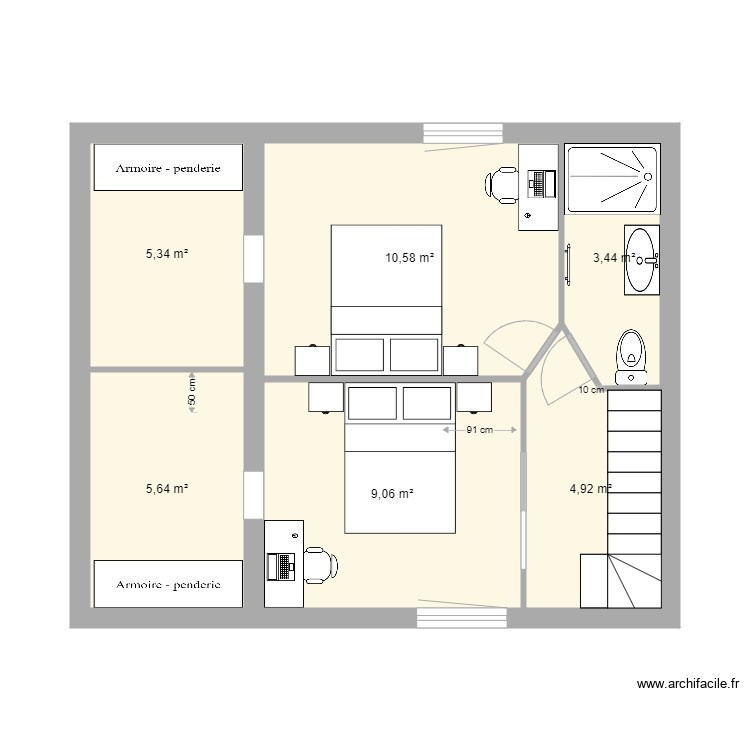 Donzenac 1er étage. Plan de 0 pièce et 0 m2