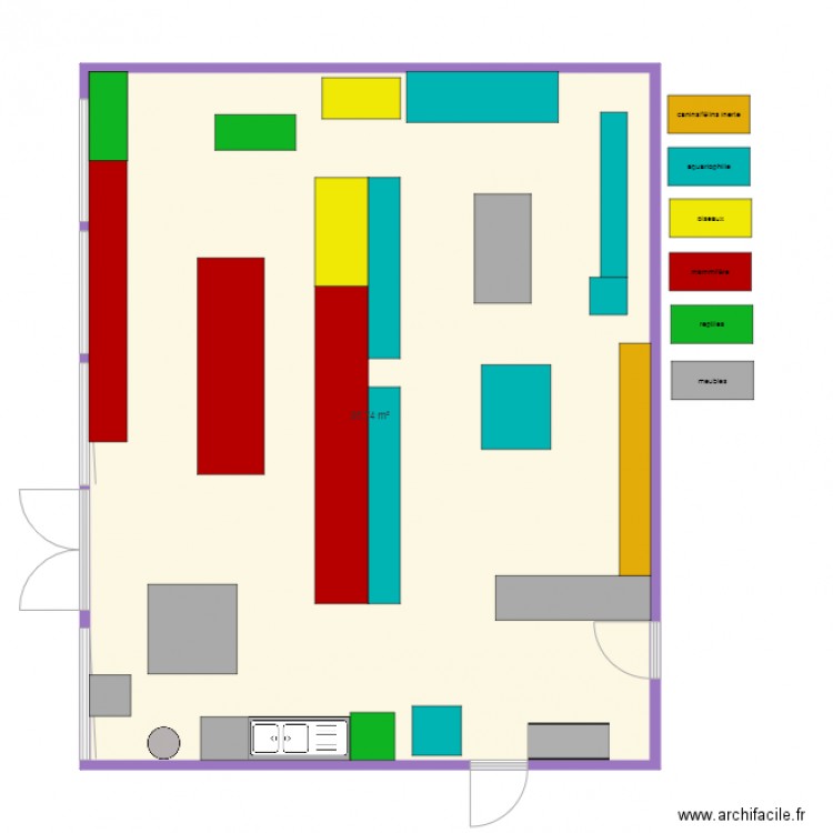 animalerie. Plan de 0 pièce et 0 m2