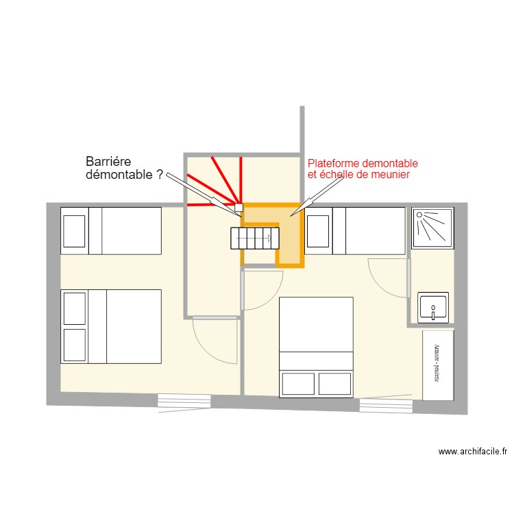 grange 10 décembre V3 accés combles. Plan de 0 pièce et 0 m2