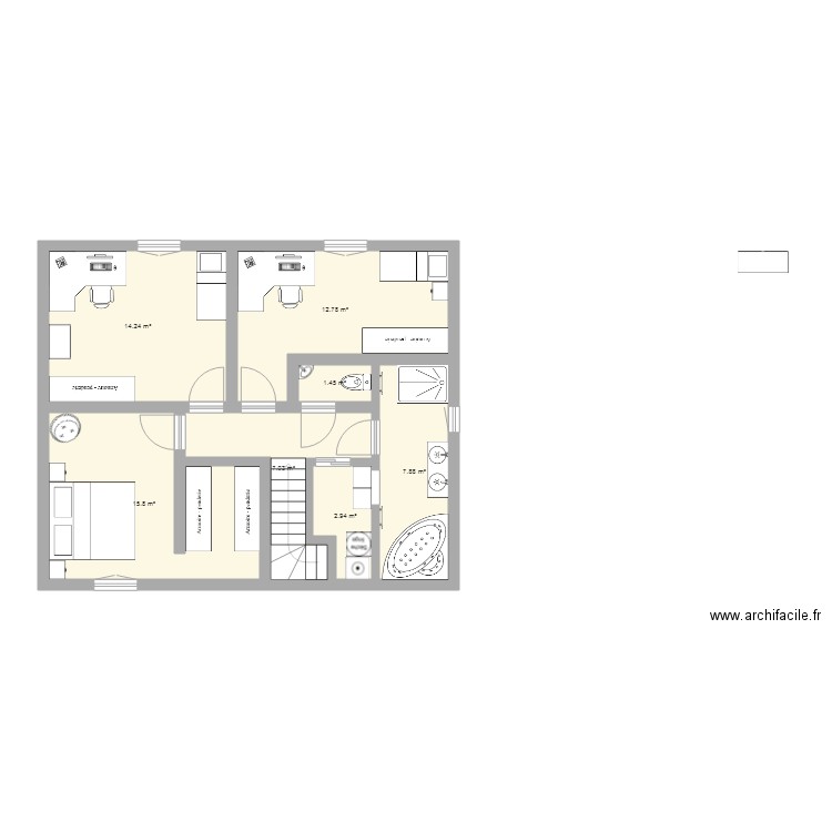 plan de maison étage VF. Plan de 0 pièce et 0 m2