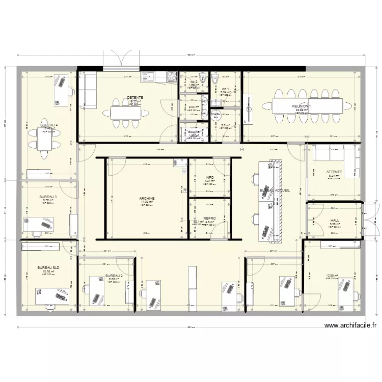 PLAN BUREAU SANS ETAGE. Plan de 