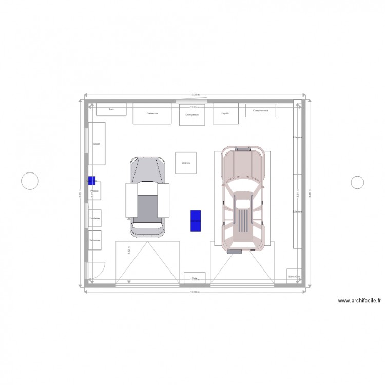 Garage Poussan équipé. Plan de 0 pièce et 0 m2