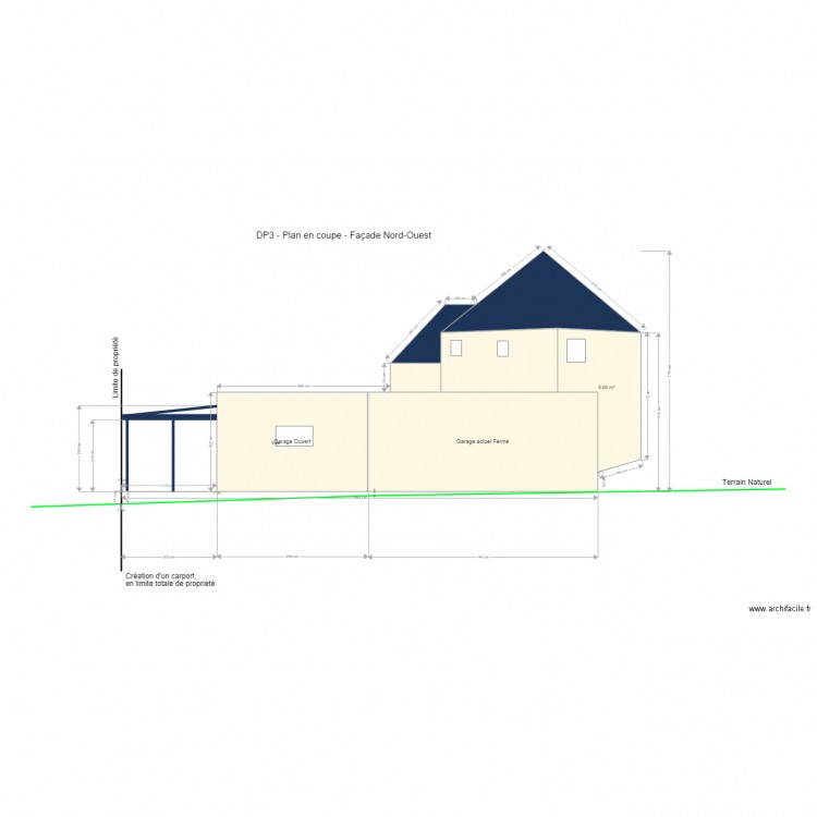 Plan de facade. Plan de 0 pièce et 0 m2