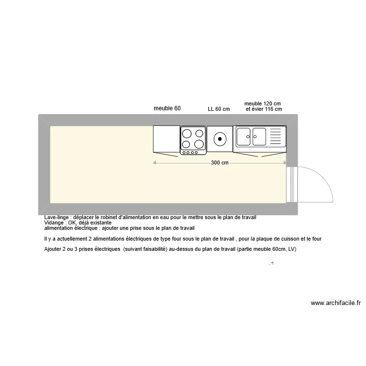 Cuisine apt 45 Lisulana. Plan de 