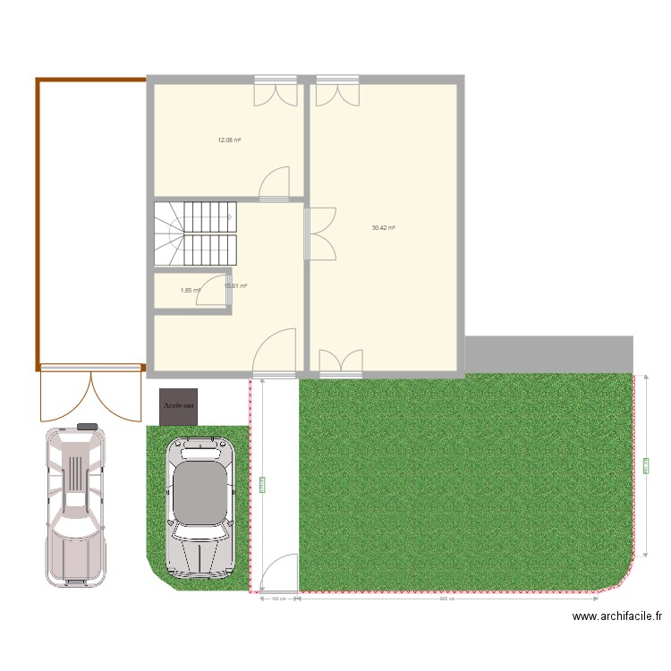 cloture et place de parking Projet 2. Plan de 0 pièce et 0 m2