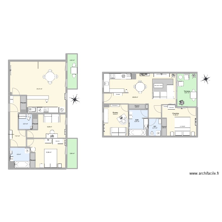 Location Av de la Marne. Plan de 27 pièces et 147 m2