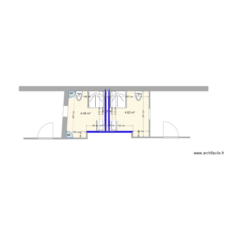 salle eau 111 et 112 modifié. Plan de 0 pièce et 0 m2