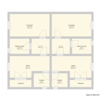 plan studio double sur 90 m2