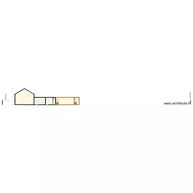 plan fa&ccedil;ade cot&eacute; avant travaux face lat&eacute;rale. Plan de 
