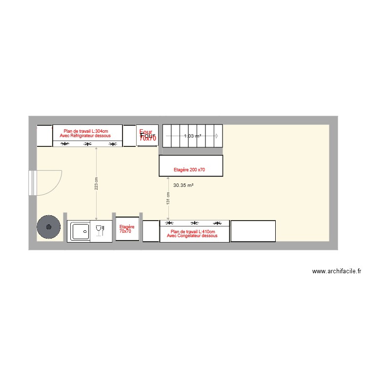 cuisine crazy cake implantation 1. Plan de 0 pièce et 0 m2