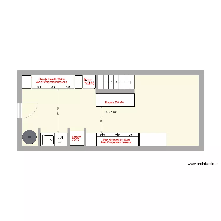 cuisine crazy cake implantation 1. Plan de 