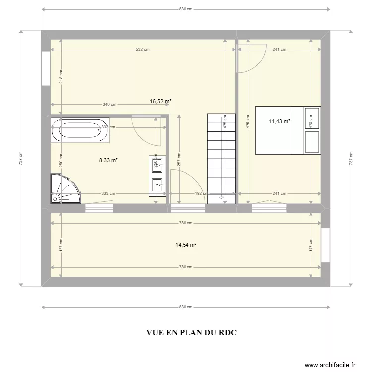 VU EN PLAN RDC GUILLEMOTEAU. Plan de 
