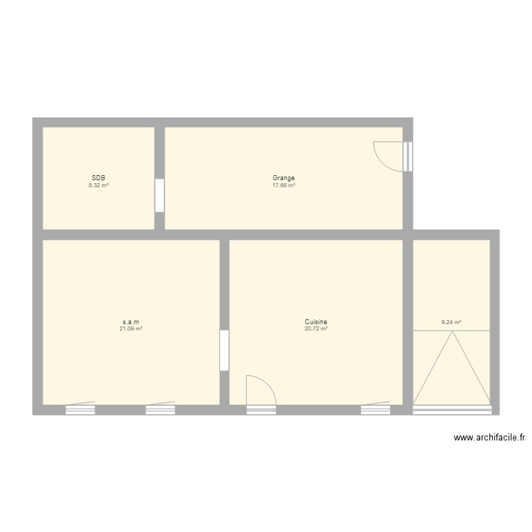 maison avant stoumont. Plan de 5 pièces et 77 m2