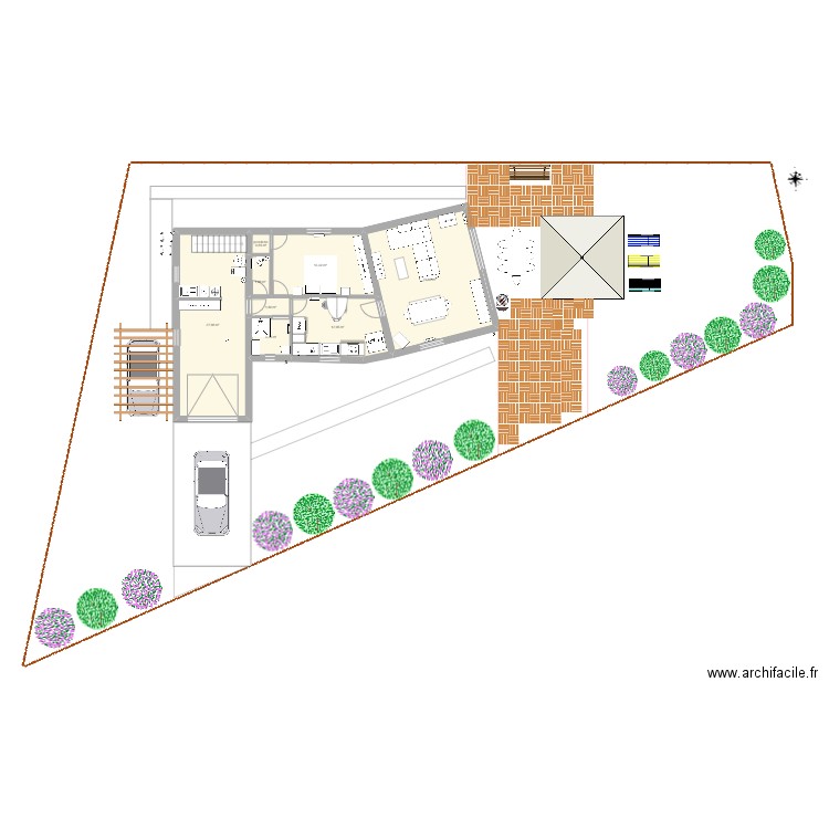 la maison. Plan de 15 pièces et 144 m2