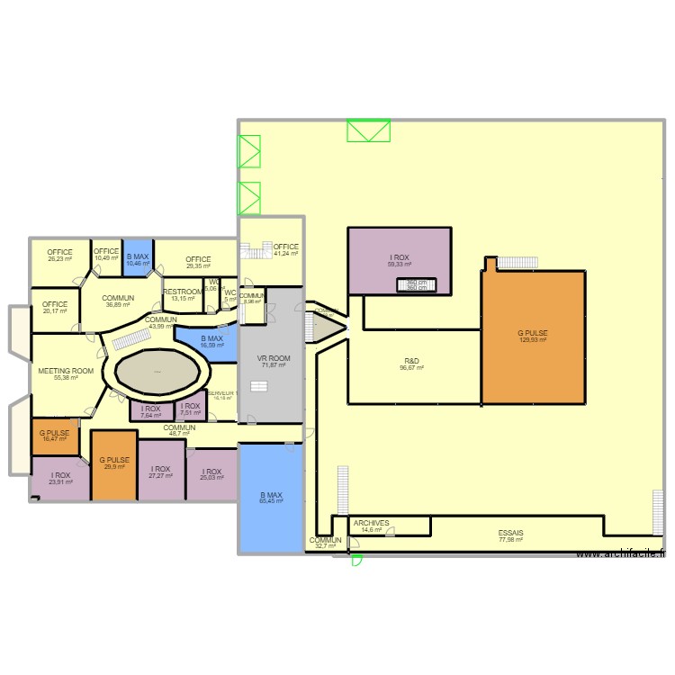 VOLTA R+1 V m². Plan de 41 pièces et 2253 m2