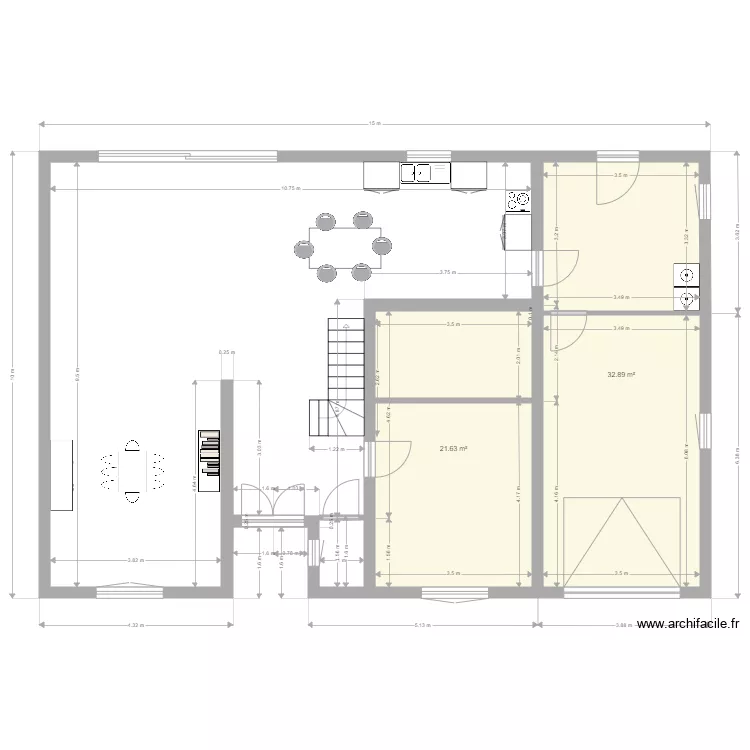 maison rdc. Plan de 