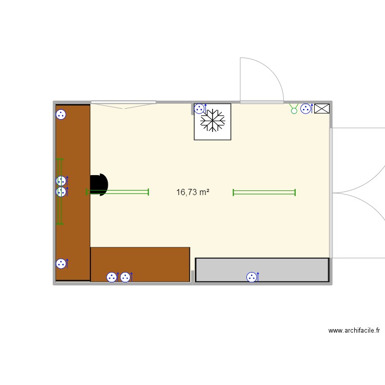 aménagement garage. Plan de 1 pièce et 17 m2