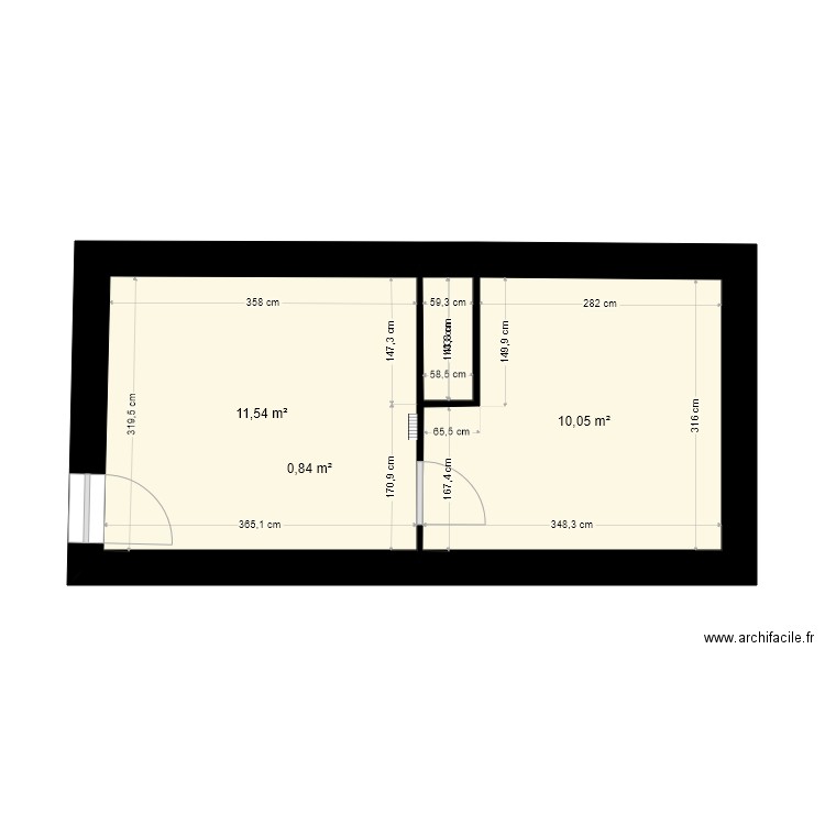 pavillon  rch 8. Plan de 3 pièces et 22 m2