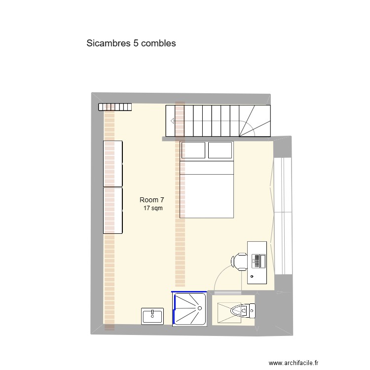 Sicambres B5 house map. Plan de 17 pièces et 256 m2