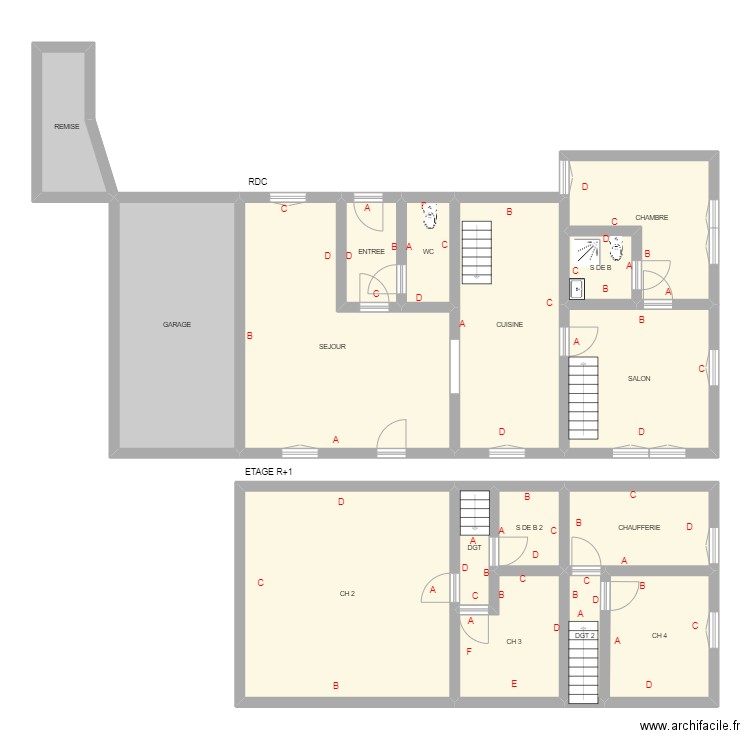 DELLA MAESTRA. Plan de 16 pièces et 178 m2