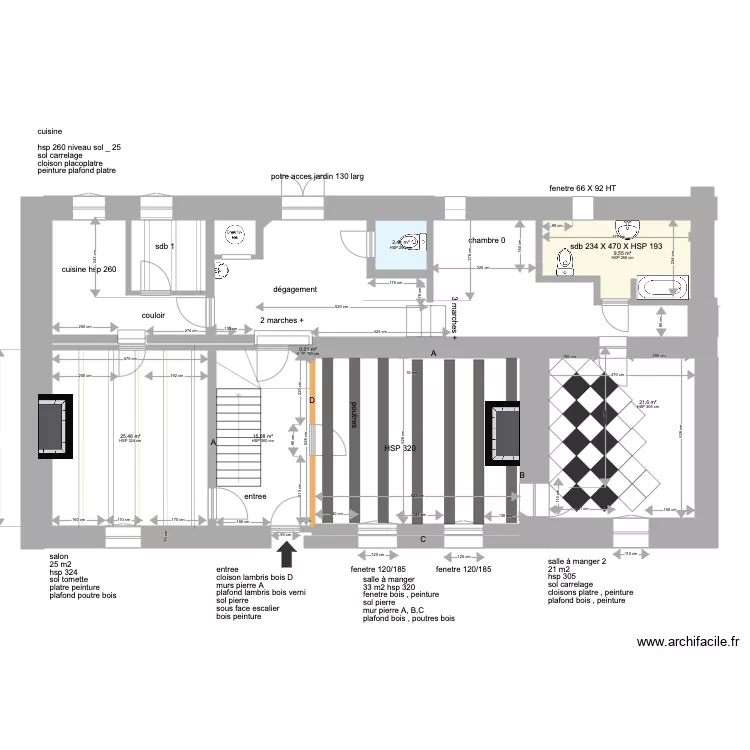 RDC MAISON PRINCIPALE . Plan de 