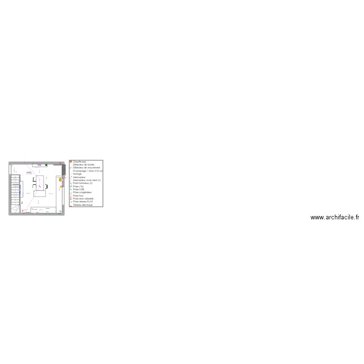 Arquenne cuisine electricité plomberie évacuations. Plan de 2 pièces et 25 m2