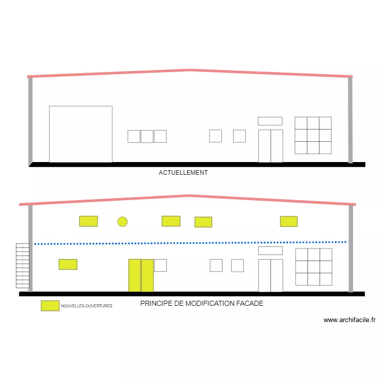 VUE DE FACE. Plan de 