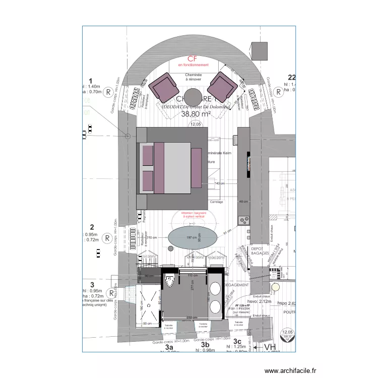 chambre 1 Nouveau. Plan de 