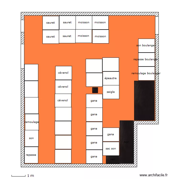 salle stockage bas . Plan de 