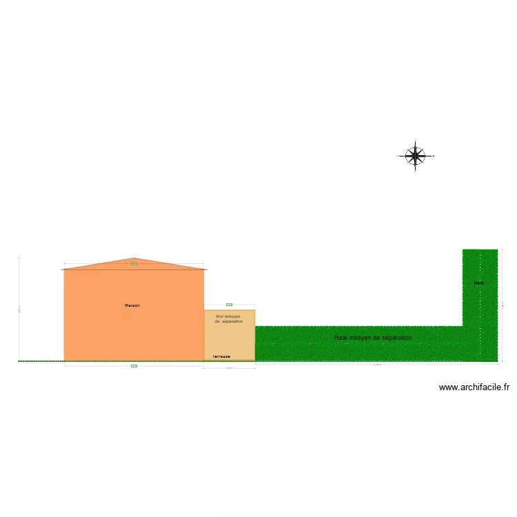 plan de coupe avant l'installation de la piscine. Plan de 