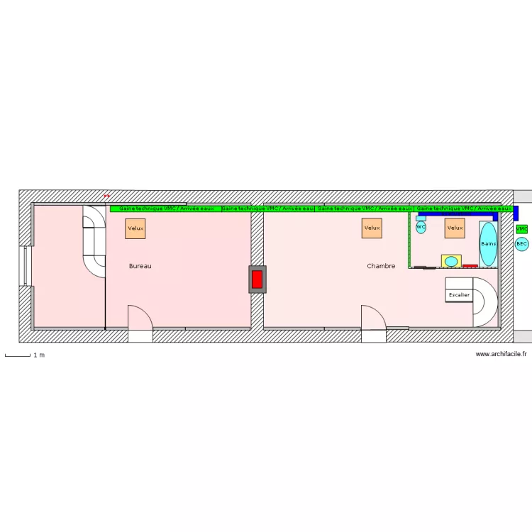 Cour Tisane Haut. Plan de 