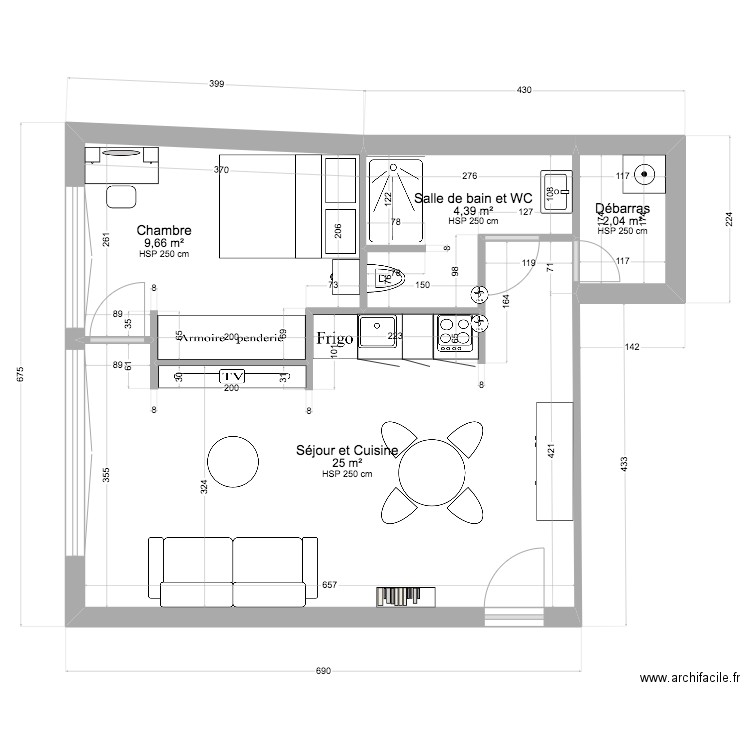 PLAN AURELIA-HOME D'AMENAGEMENT 1. Plan de 4 pièces et 41 m2