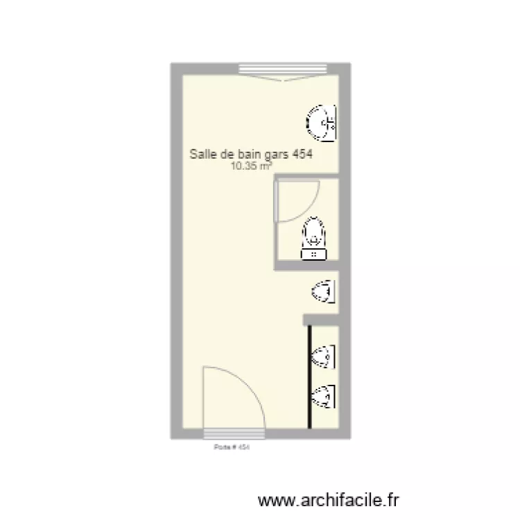 toilette 454 gar&ccedil;on. Plan de 