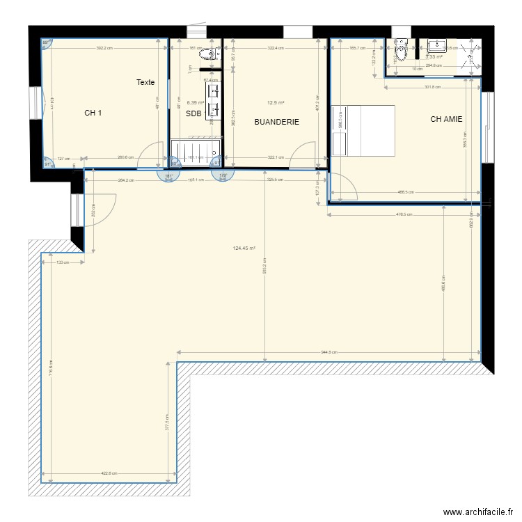 MULLER. Plan de 4 pièces et 147 m2