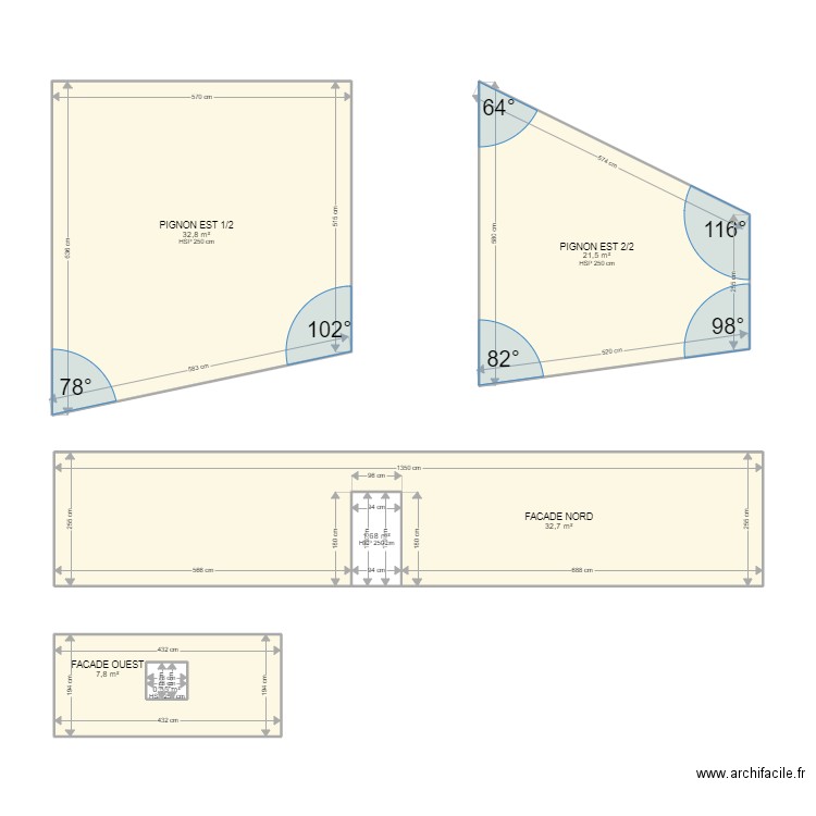 pennarun. Plan de 6 pièces et 98 m2