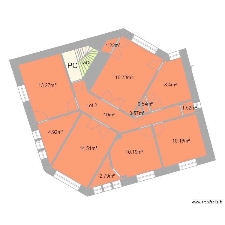 SCI THIDOM. Plan de 43 pièces et 513 m2