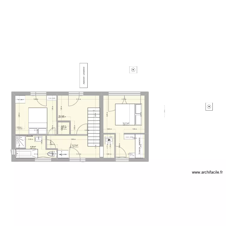 EYGLIERS - SANS EXTENSION 61 - 3chambre. Plan de 8 pièces et 108 m²