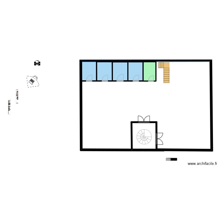 1er étage. Plan de 6 pièces et 173 m2