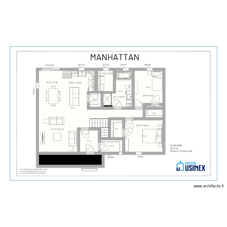 Manhattan. Plan de 11 pièces et 99 m2