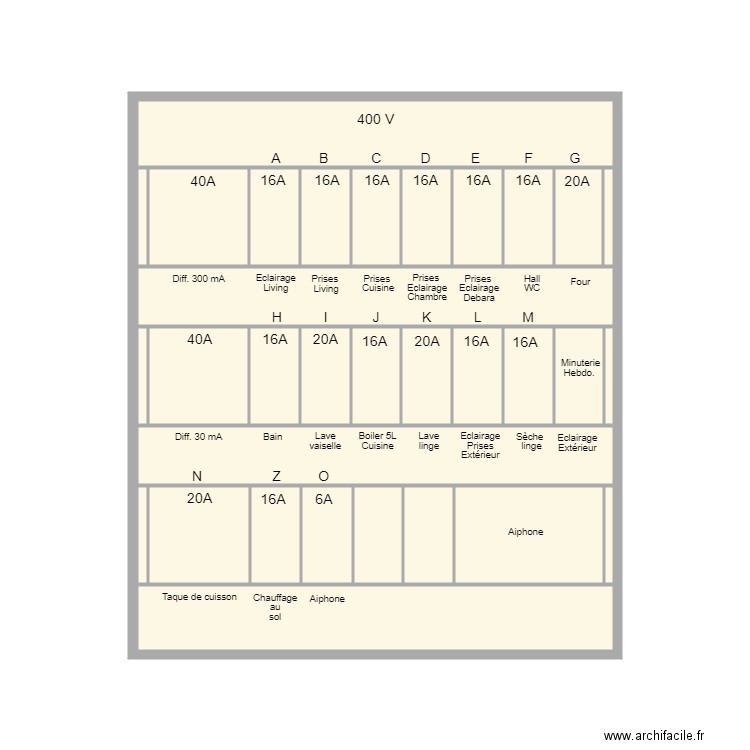 Plan unifilaire. Plan de 0 pièce et 0 m2