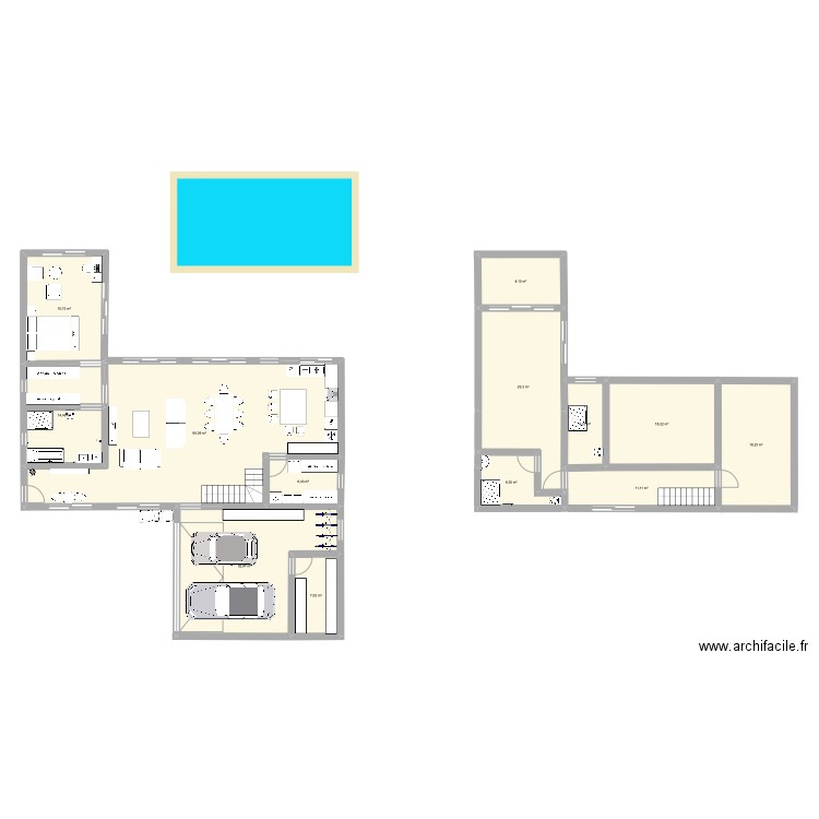 Maison Bellepierre. Plan de 13 pièces et 237 m2