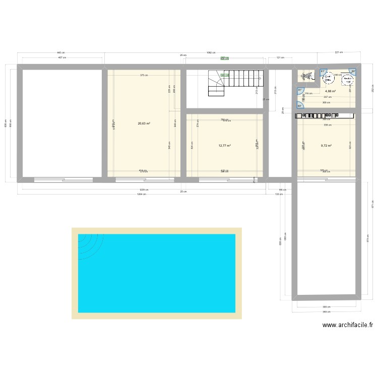 Villa Akasha. Plan de 5 pièces et 49 m2